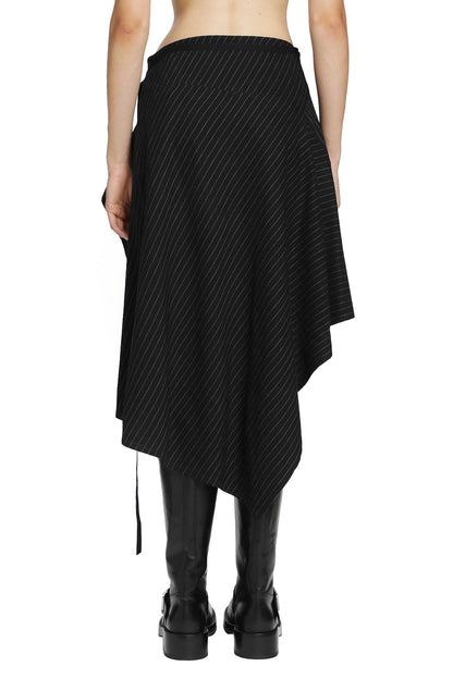 Birit Wrap Skirt in Striped Viscose Twill