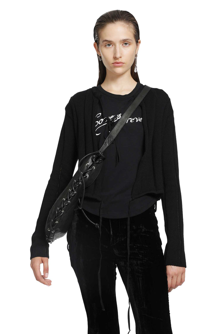 ANN DEMEULEMEESTER Jacklin Brushed Rib Cropped Cardigan woman