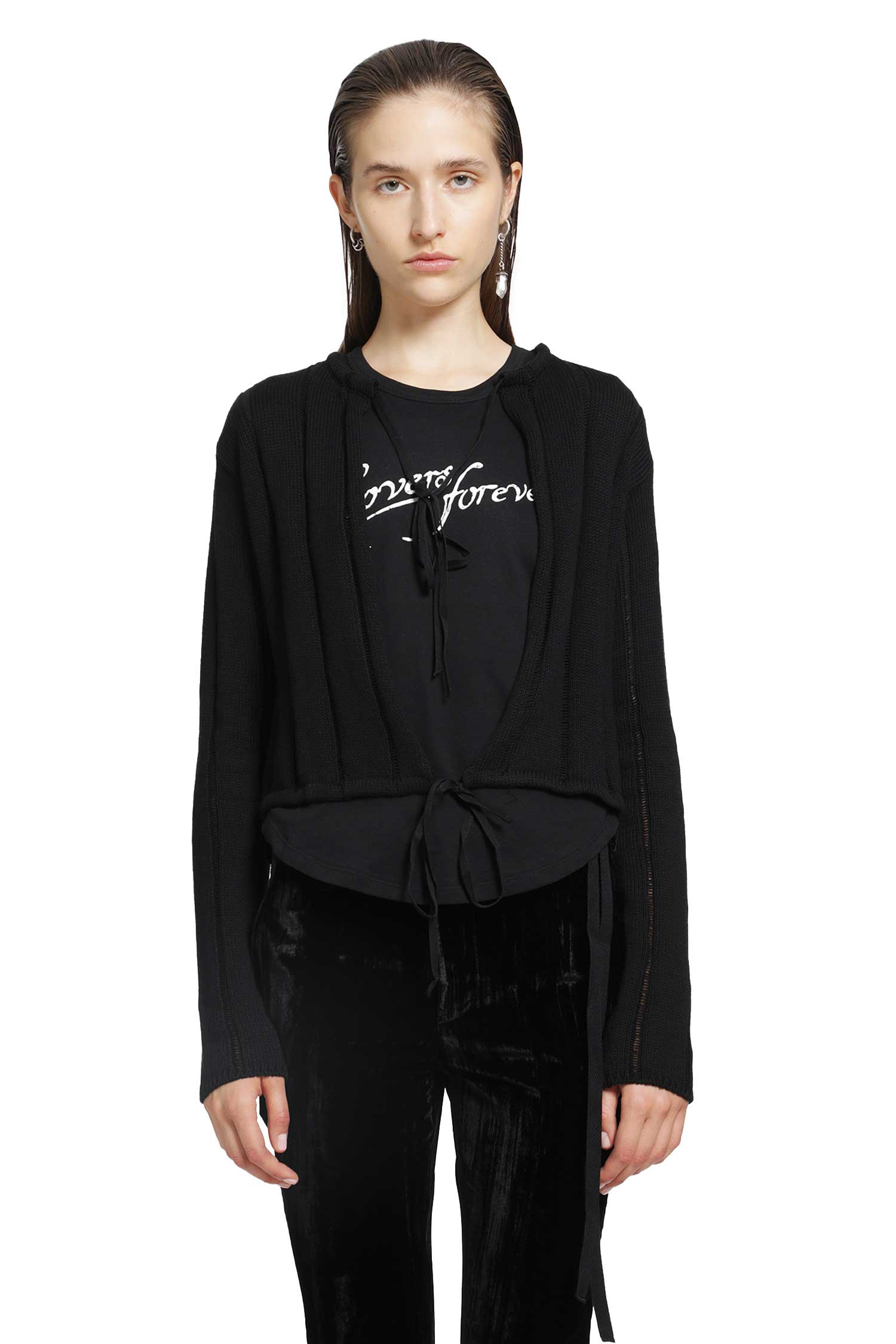 ANN DEMEULEMEESTER Jacklin Brushed Rib Cropped Cardigan woman
