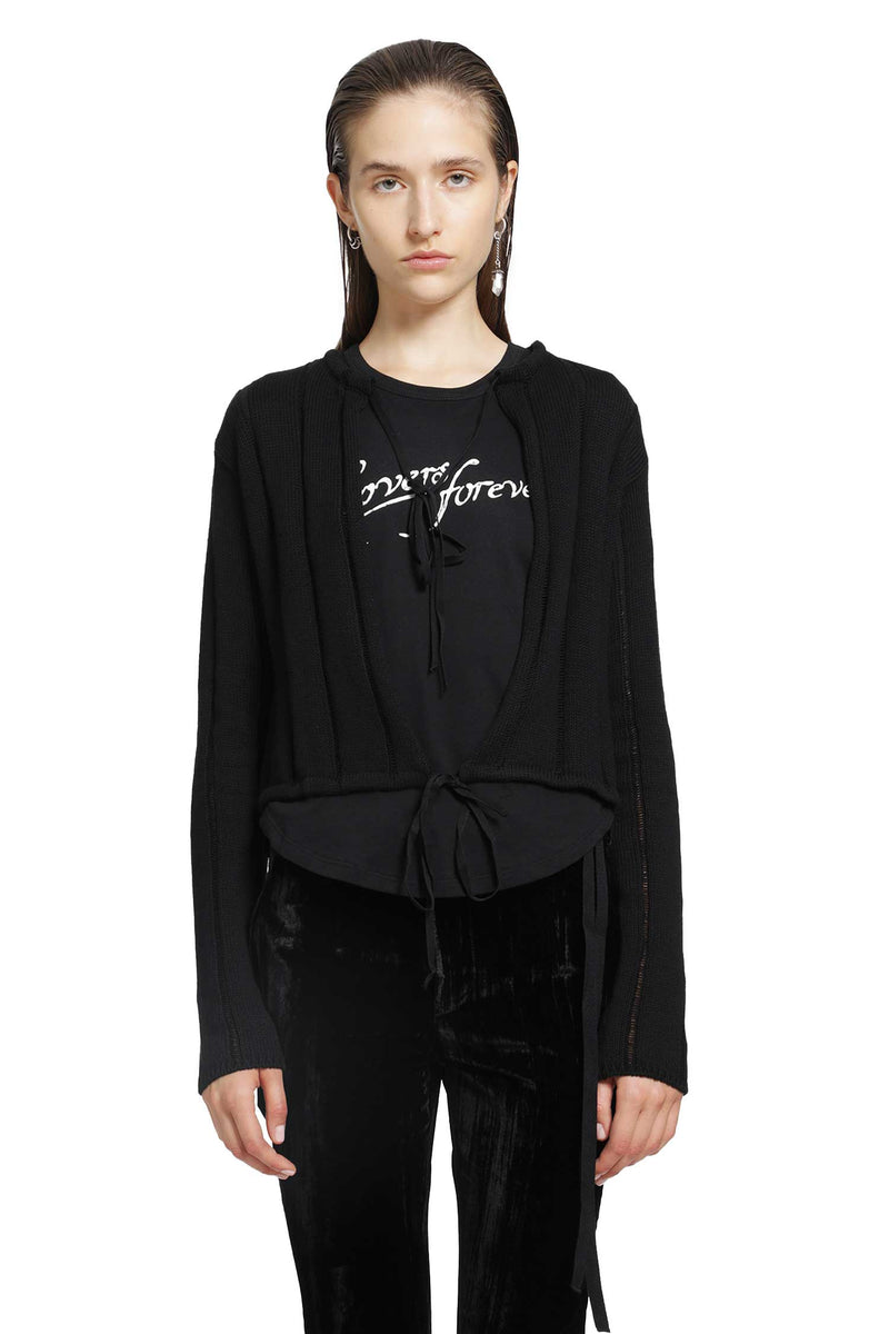 ANN DEMEULEMEESTER Jacklin Brushed Rib Cropped Cardigan woman