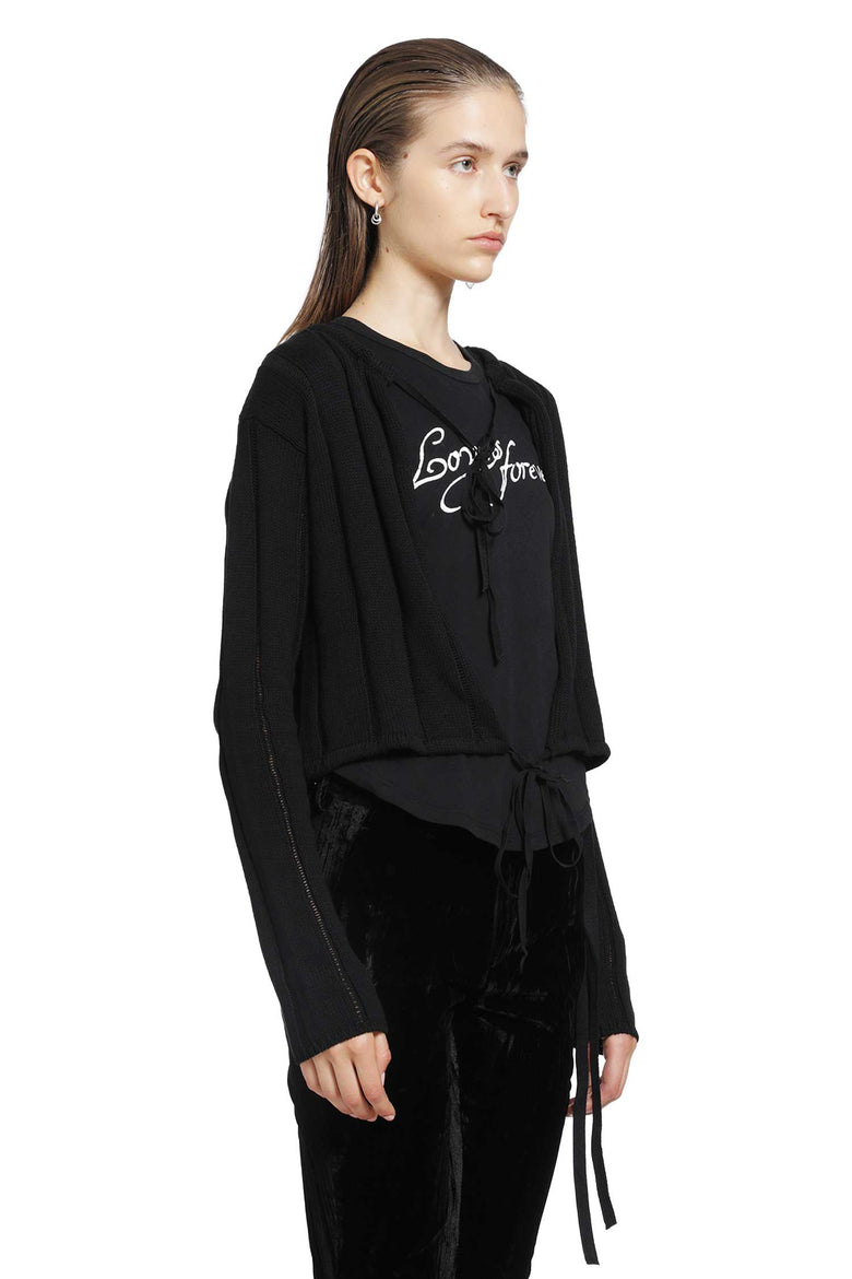 
              ANN DEMEULEMEESTER Jacklin Brushed Rib Cropped Cardigan woman
            