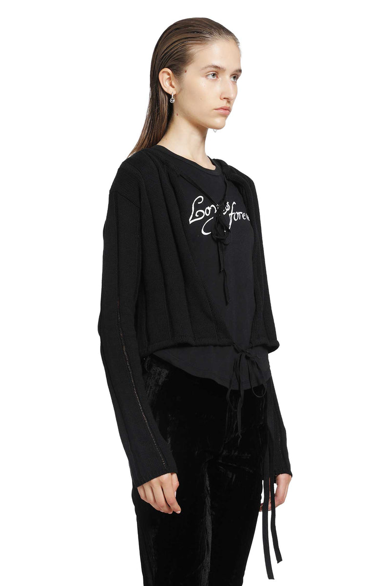 ANN DEMEULEMEESTER Jacklin Brushed Rib Cropped Cardigan woman