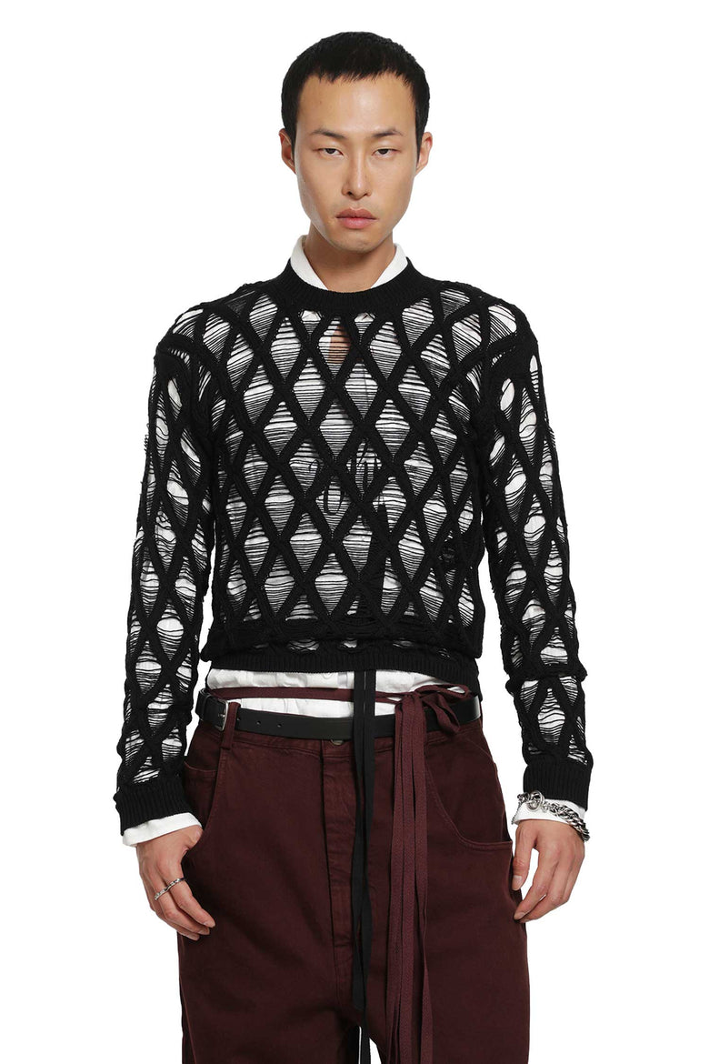 ANN DEMEULEMEESTER Carlos Diamond Stitch Sweater man