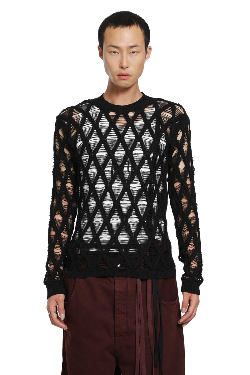 ANN DEMEULEMEESTER Carlos Diamond Stitch Sweater man