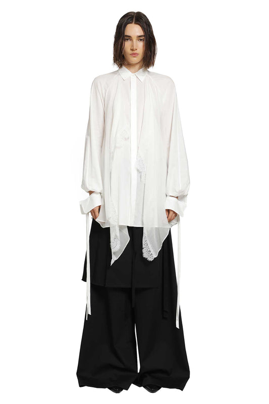 Sini Shirt with Silk Crepon Drap