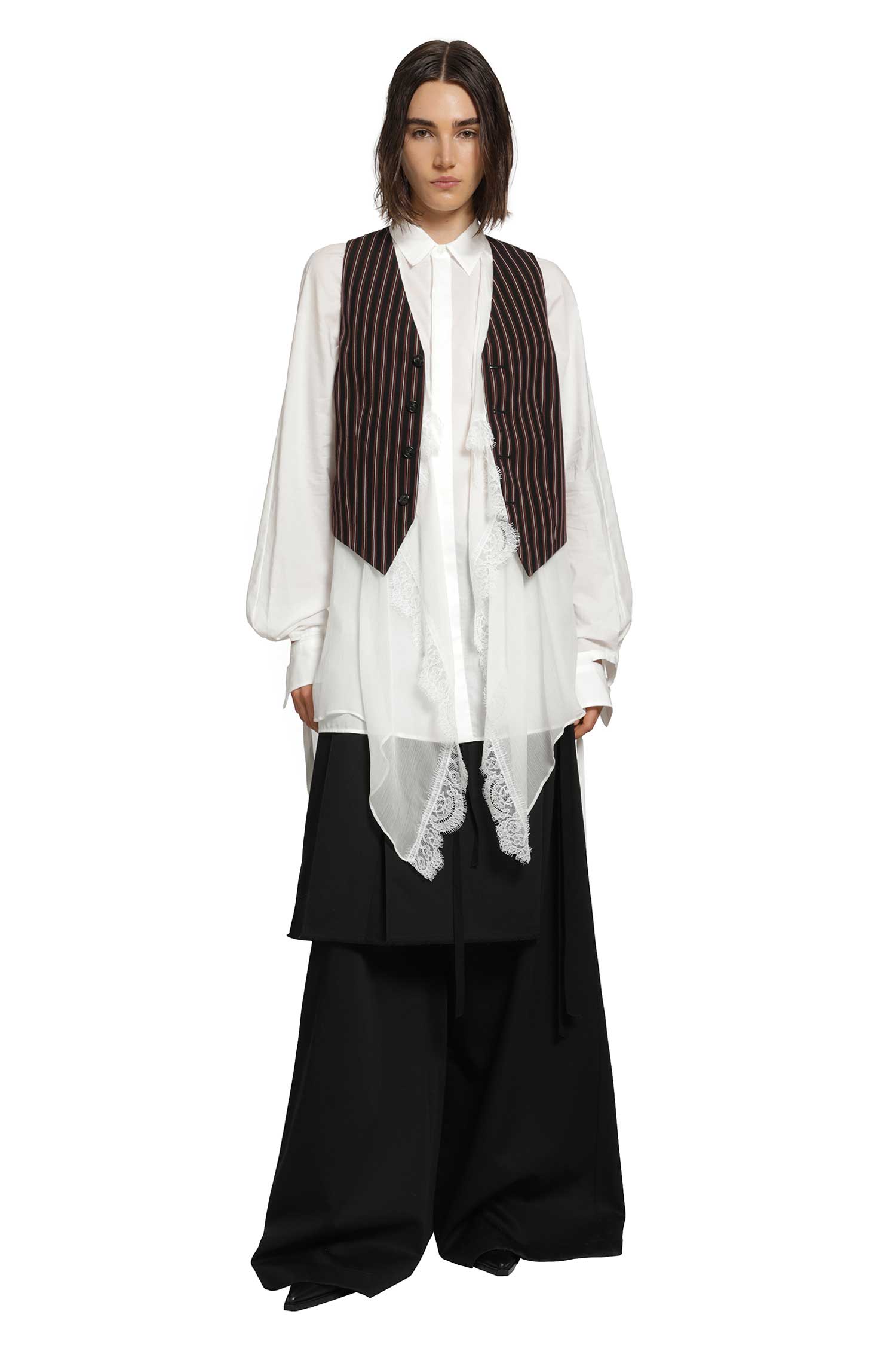 Sini Shirt with Silk Crepon Drap