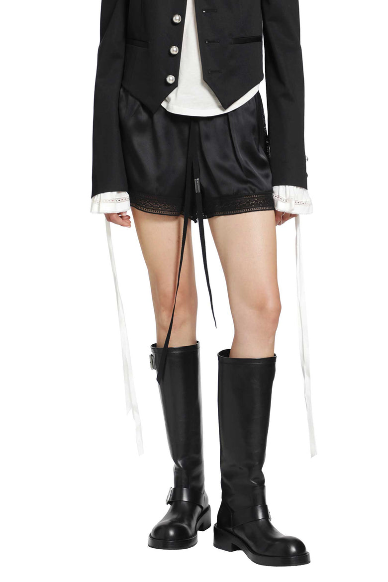 ANN DEMEULEMEESTER Anda Satin Lace Shorts woman