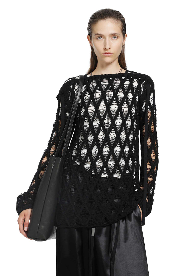 ANN DEMEULEMEESTER Izabel Diamond Stitch Sweater woman