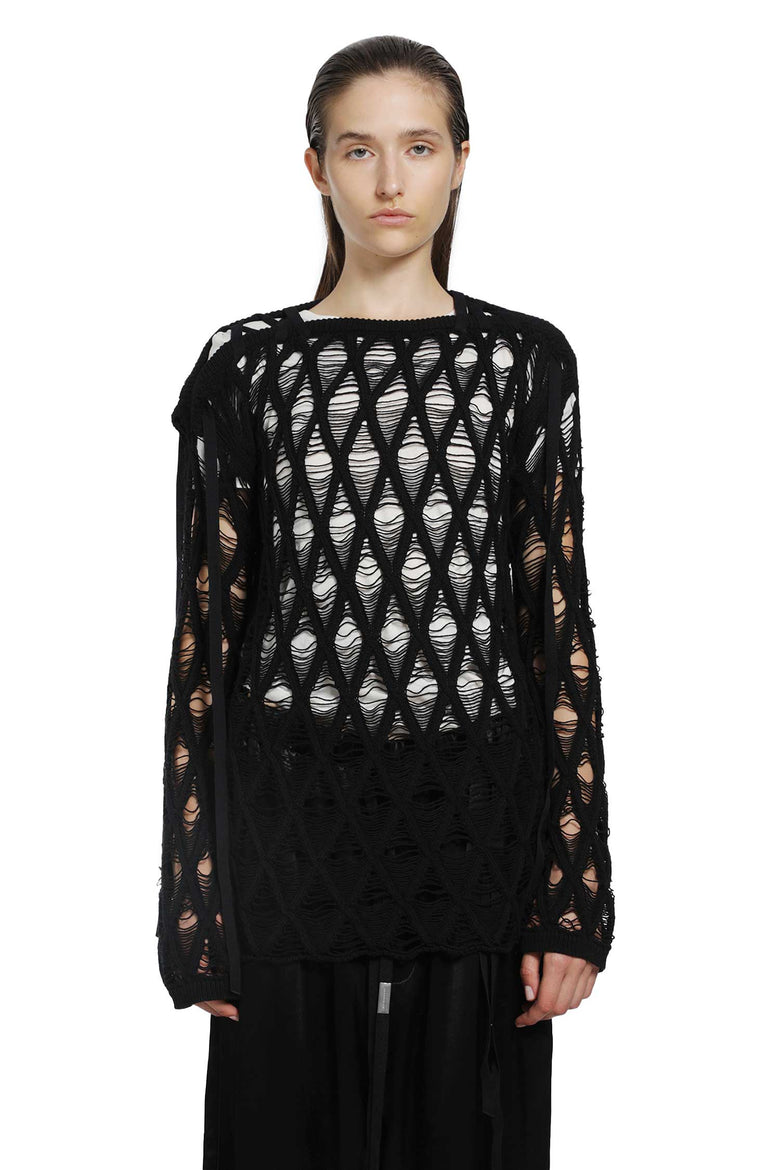 
              ANN DEMEULEMEESTER Izabel Diamond Stitch Sweater woman
            