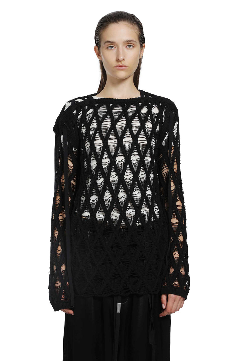 ANN DEMEULEMEESTER Izabel Diamond Stitch Sweater woman