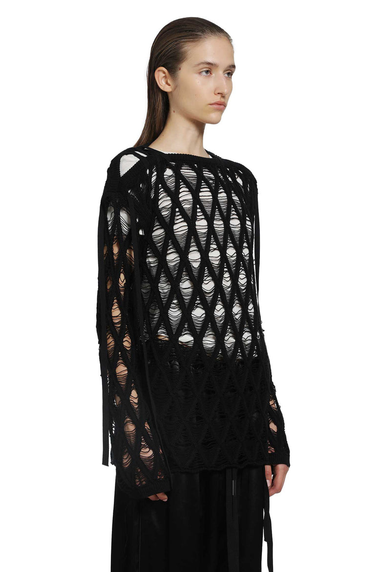
              ANN DEMEULEMEESTER Izabel Diamond Stitch Sweater woman
            