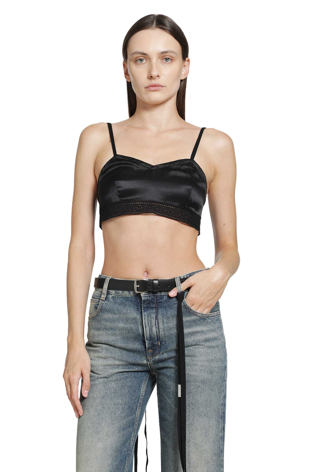 ANN DEMEULEMEESTER Xaja Washed Silk Satin Bralette woman