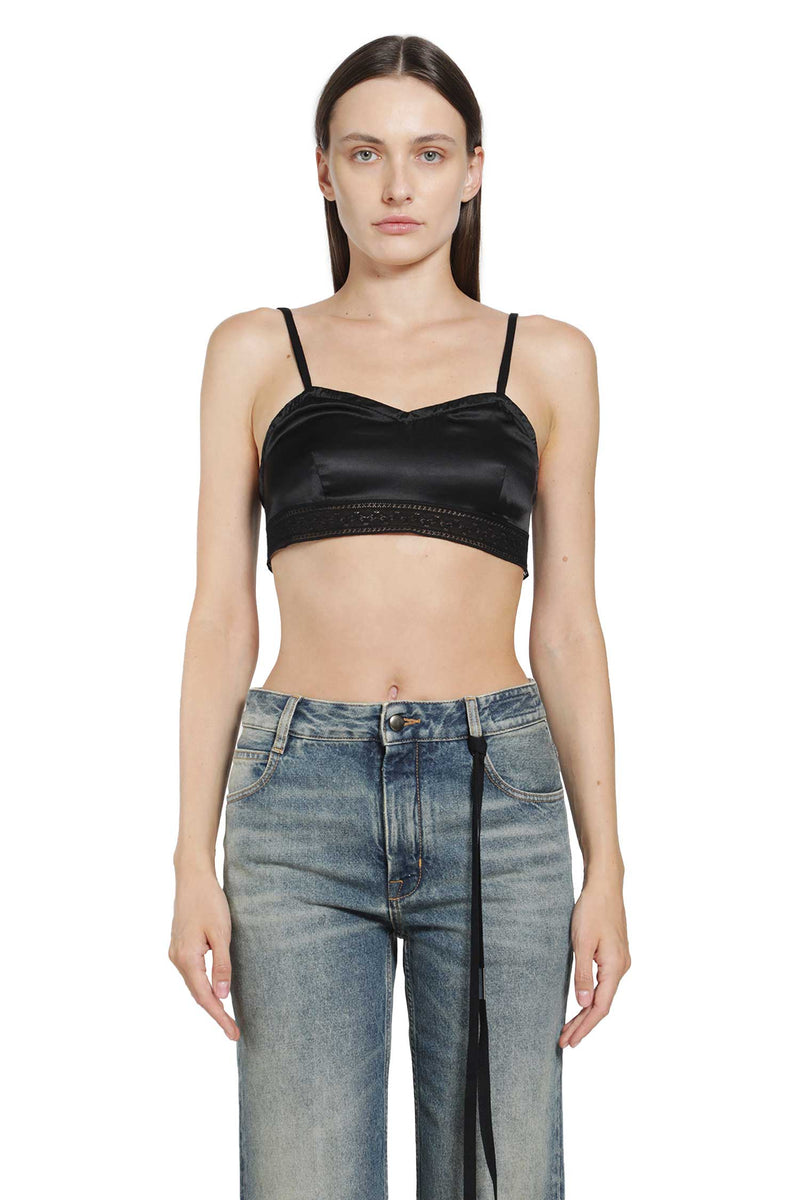 ANN DEMEULEMEESTER Xaja Washed Silk Satin Bralette woman