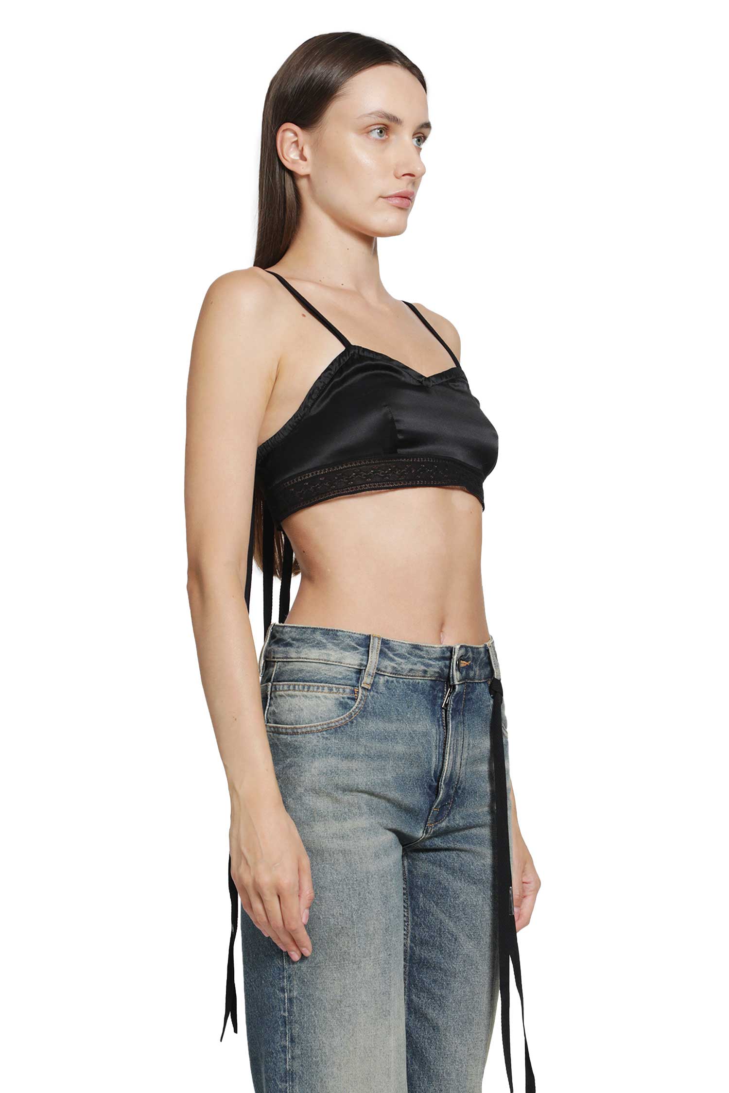 ANN DEMEULEMEESTER Xaja Washed Silk Satin Bralette woman