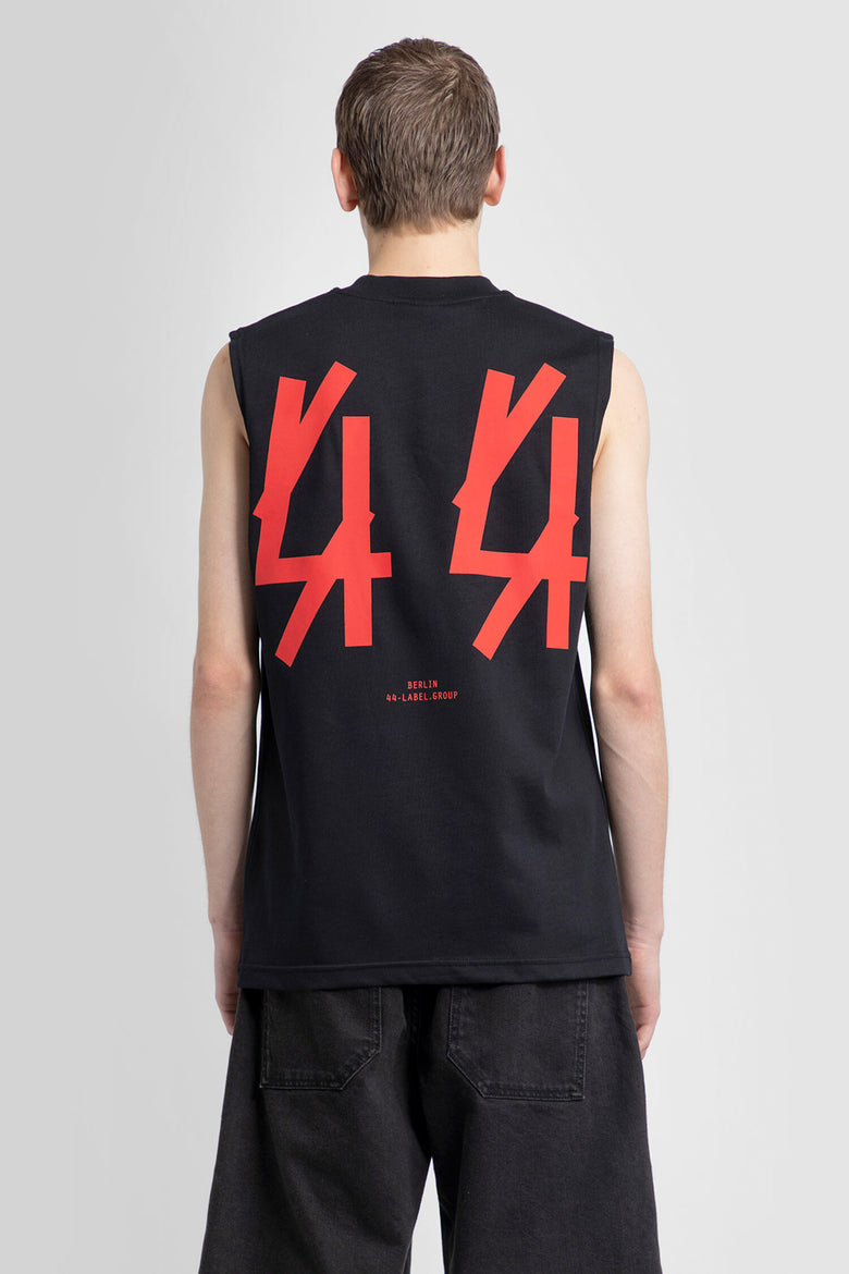 44 LABEL GROUP MAN BLACK T-SHIRTS & TANK TOPS