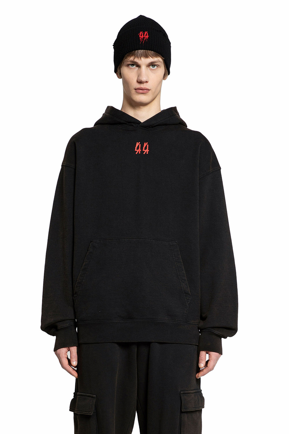 44 LABEL GROUP MAN BLACK SWEATSHIRTS