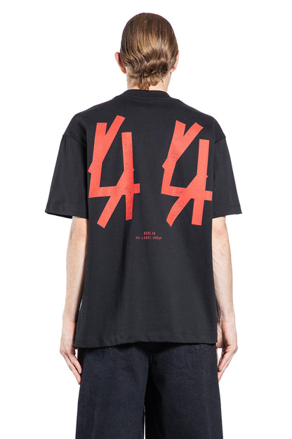 44 LABEL GROUP MAN BLACK T-SHIRTS & TANK TOPS