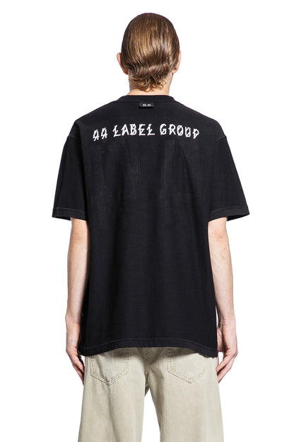 44 LABEL GROUP MAN BLACK T-SHIRTS & TANK TOPS