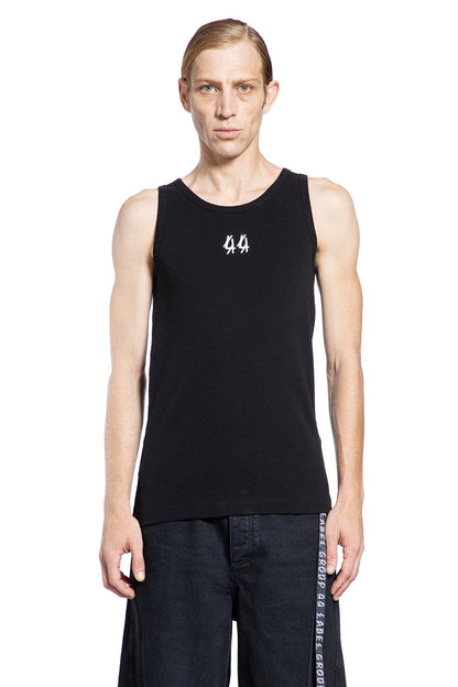 44 LABEL GROUP MAN BLACK T-SHIRTS & TANK TOPS