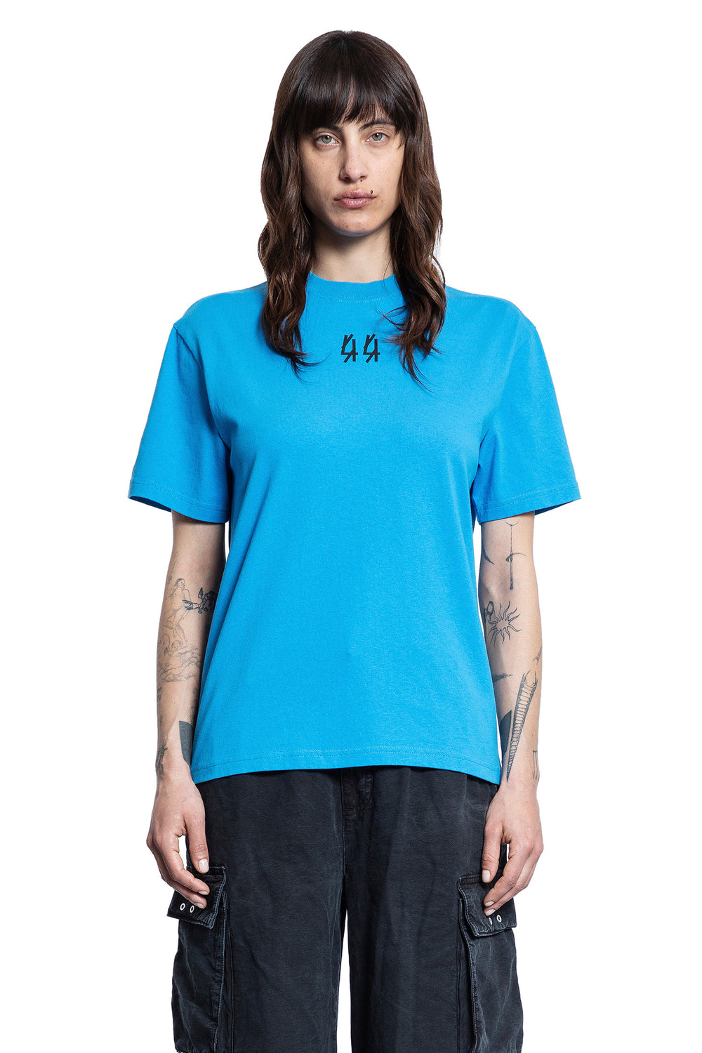 44 LABEL GROUP WOMAN BLUE T-SHIRTS & TANK TOPS