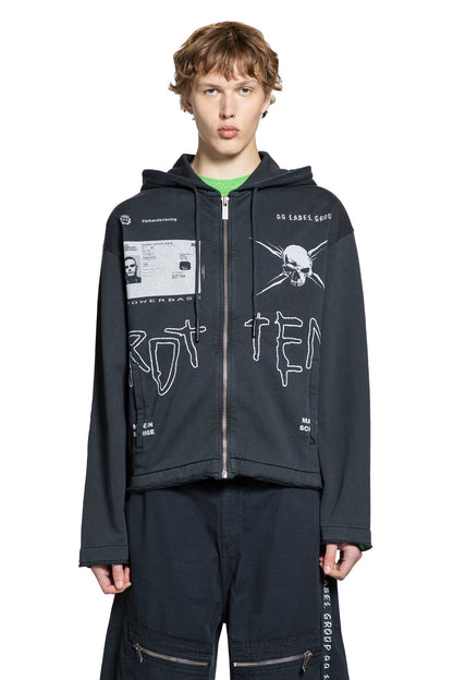 44 LABEL GROUP MAN BLACK SWEATSHIRTS