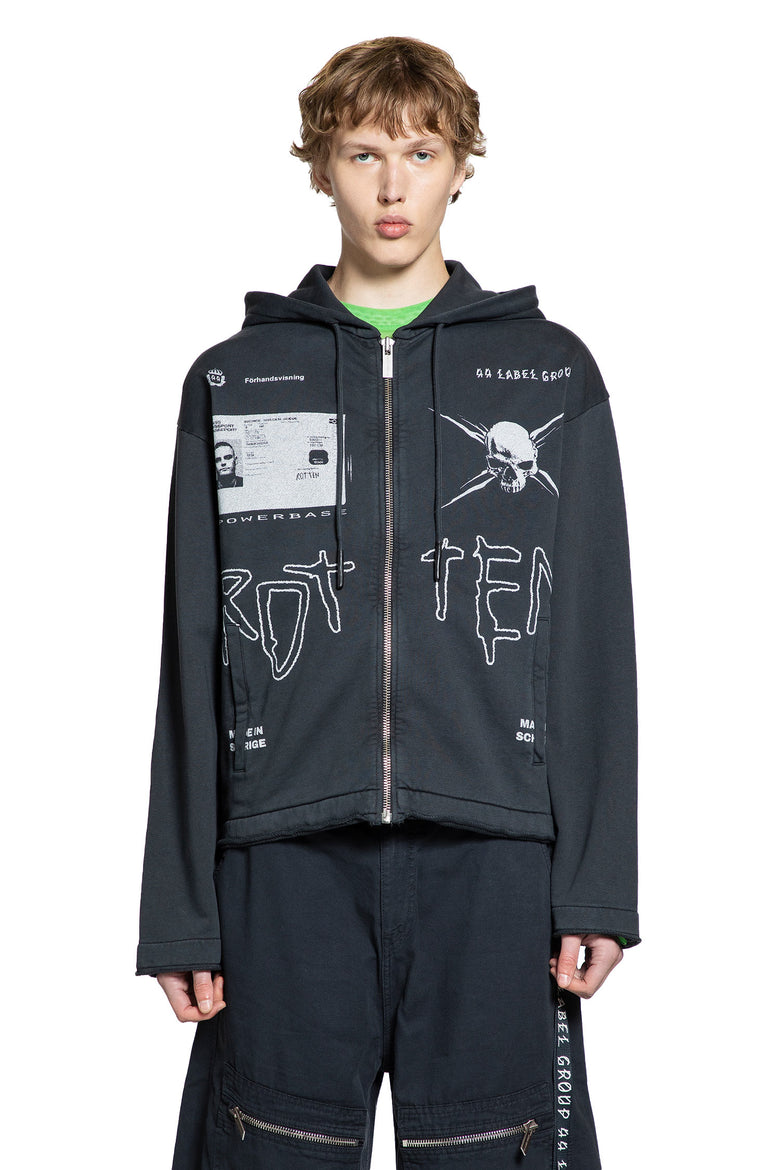 44 LABEL GROUP MAN BLACK SWEATSHIRTS
