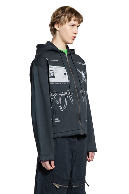 44 LABEL GROUP MAN BLACK SWEATSHIRTS