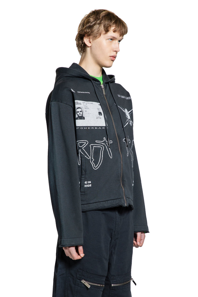 44 LABEL GROUP MAN BLACK SWEATSHIRTS