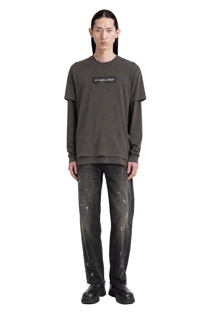 44 LABEL GROUP Burnt Label Double Long Sleeve T-Shirt man