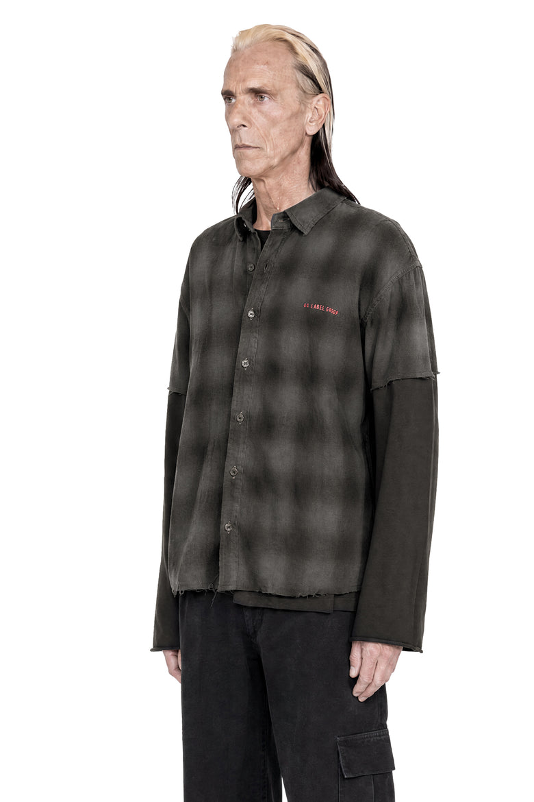 44 LABEL GROUP Darkened Flannel Double Shirt Tee man