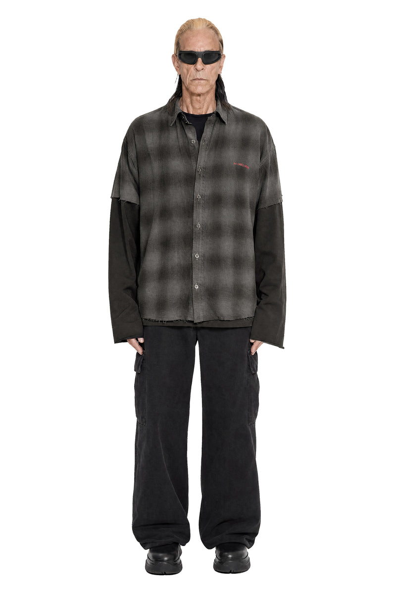 44 LABEL GROUP Darkened Flannel Double Shirt Tee man