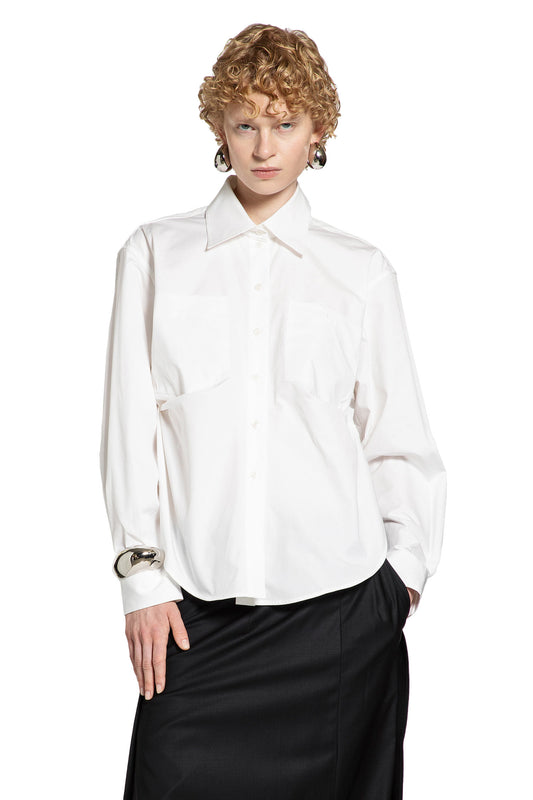 Poplin Shirt with Draped Sides - Antonioli.eu
