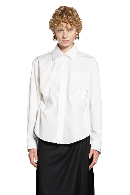 Poplin Shirt with Draped Sides
