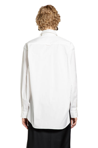 Poplin Shirt with Draped Sides