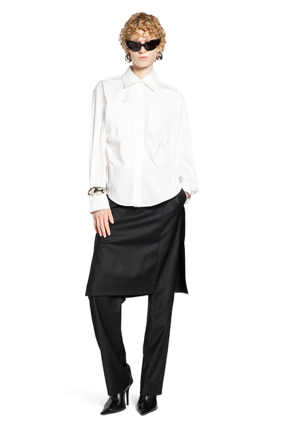 Poplin Shirt with Draped Sides