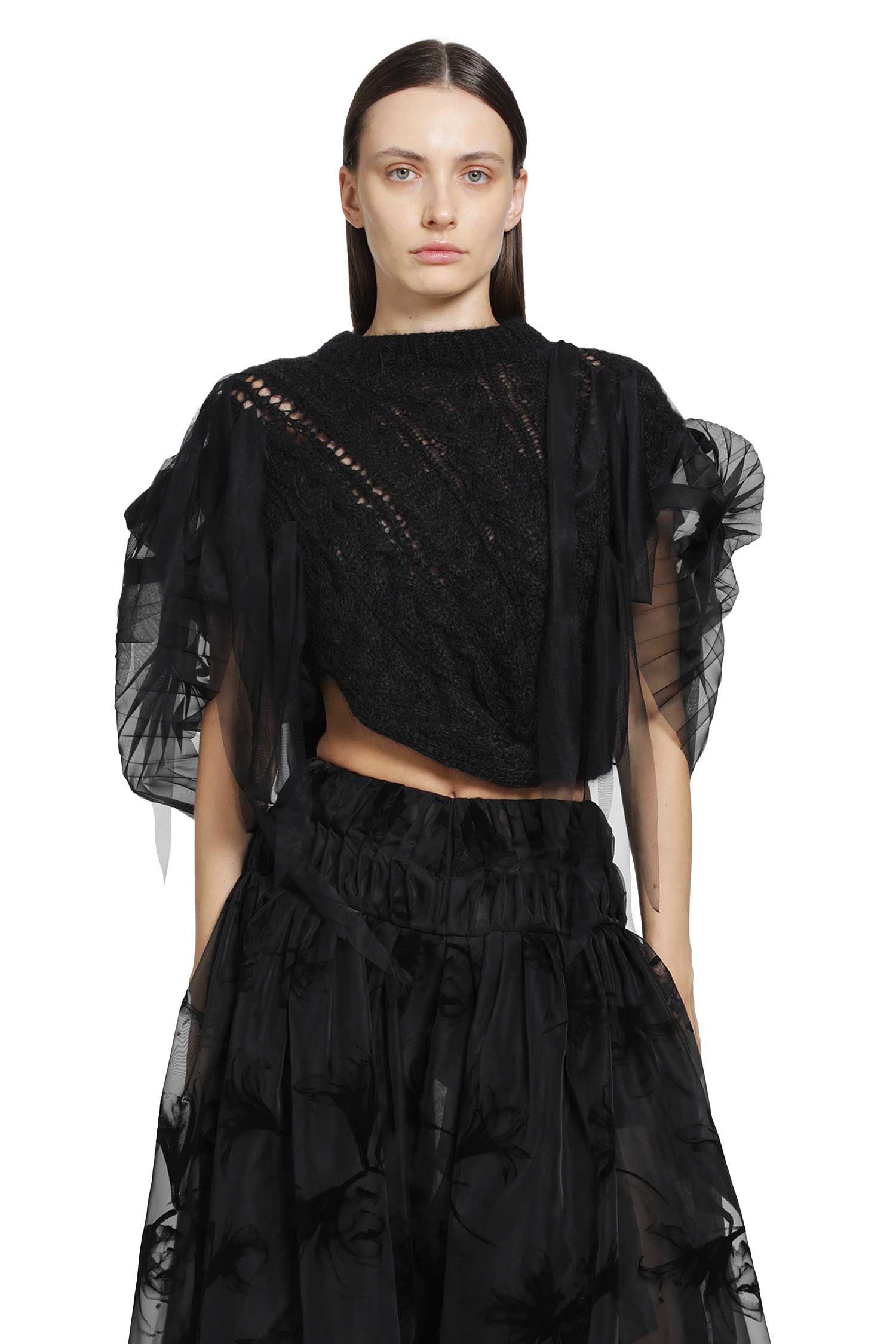 Francisca Pleated Hand-Knit Vest