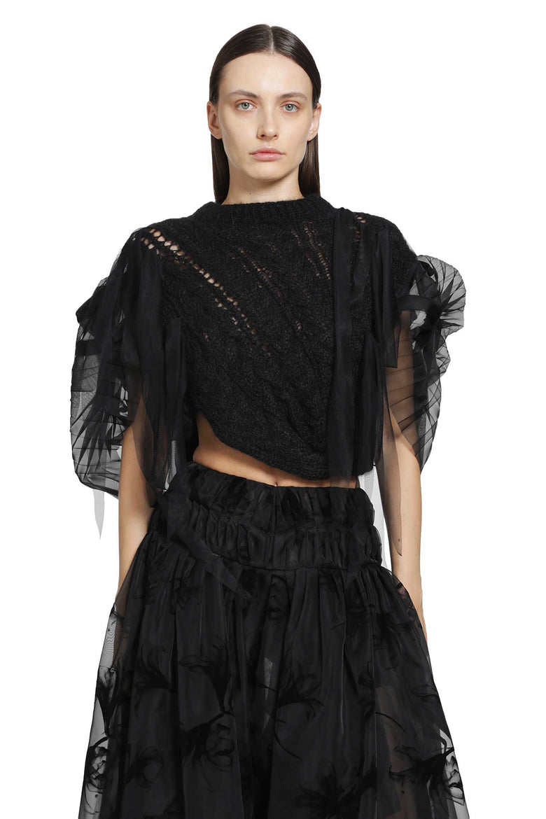 PAULINE DUJANCOURT Francisca Pleated Hand-Knit Vest woman