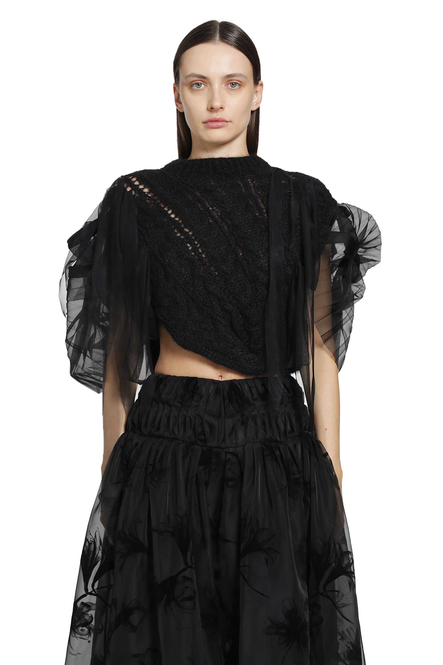 PAULINE DUJANCOURT Francisca Pleated Hand-Knit Vest woman