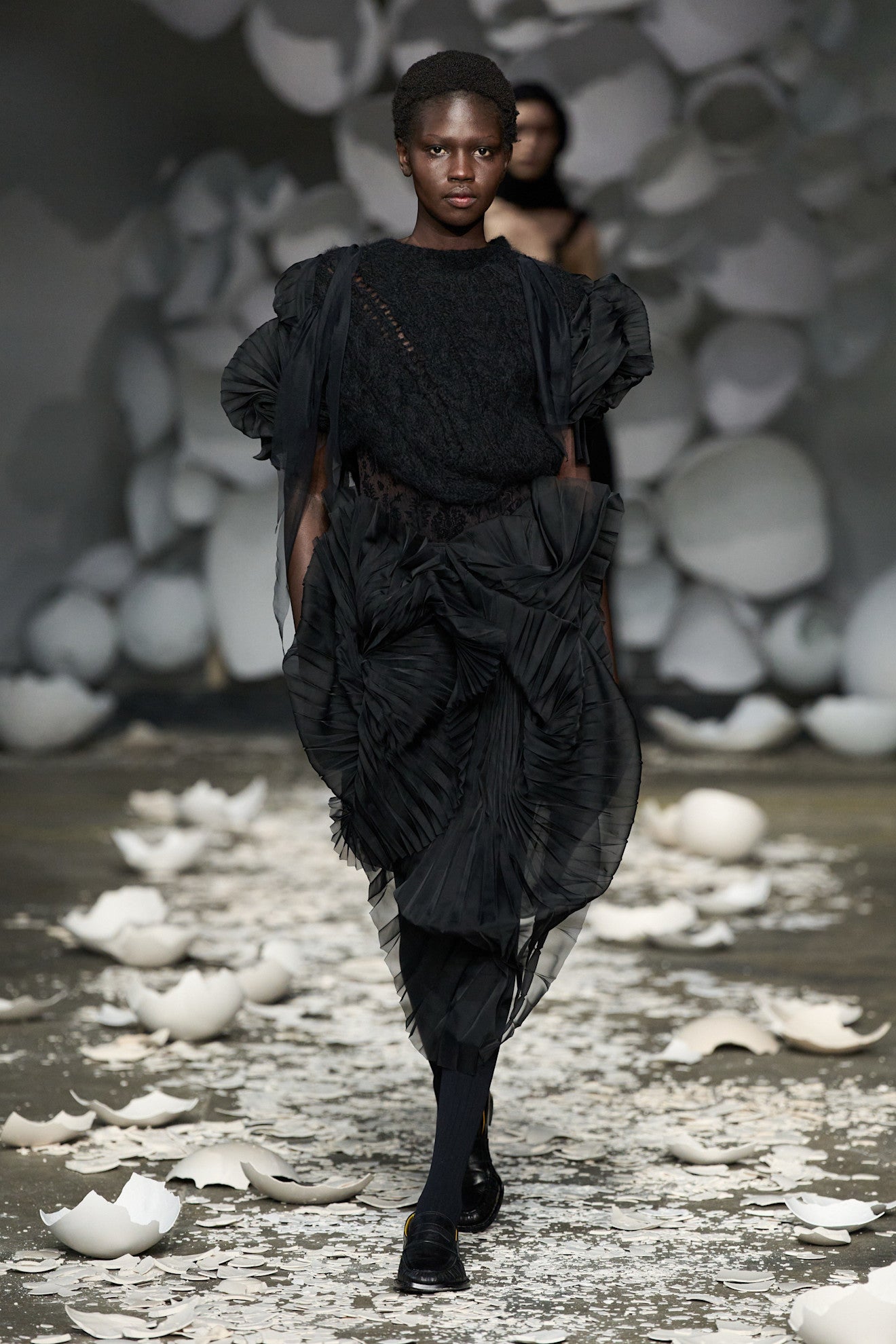 PAULINE DUJANCOURT Francisca Pleated Hand-Knit Vest woman