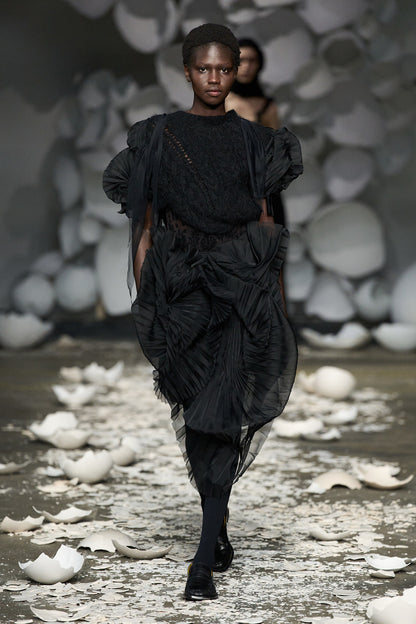 Francisca Pleated Hand-Knit Vest