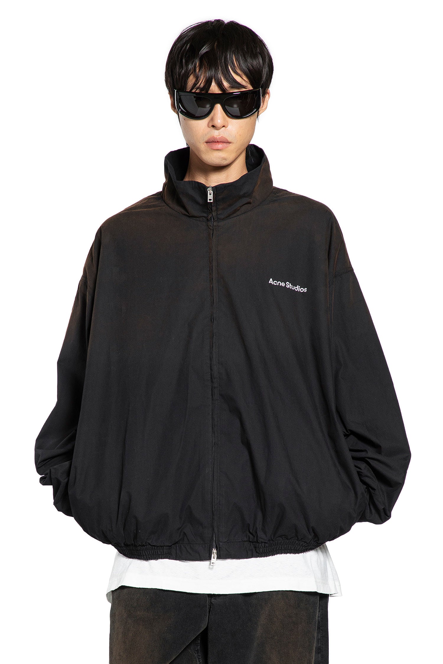 Washed Logo Zipper Jacket