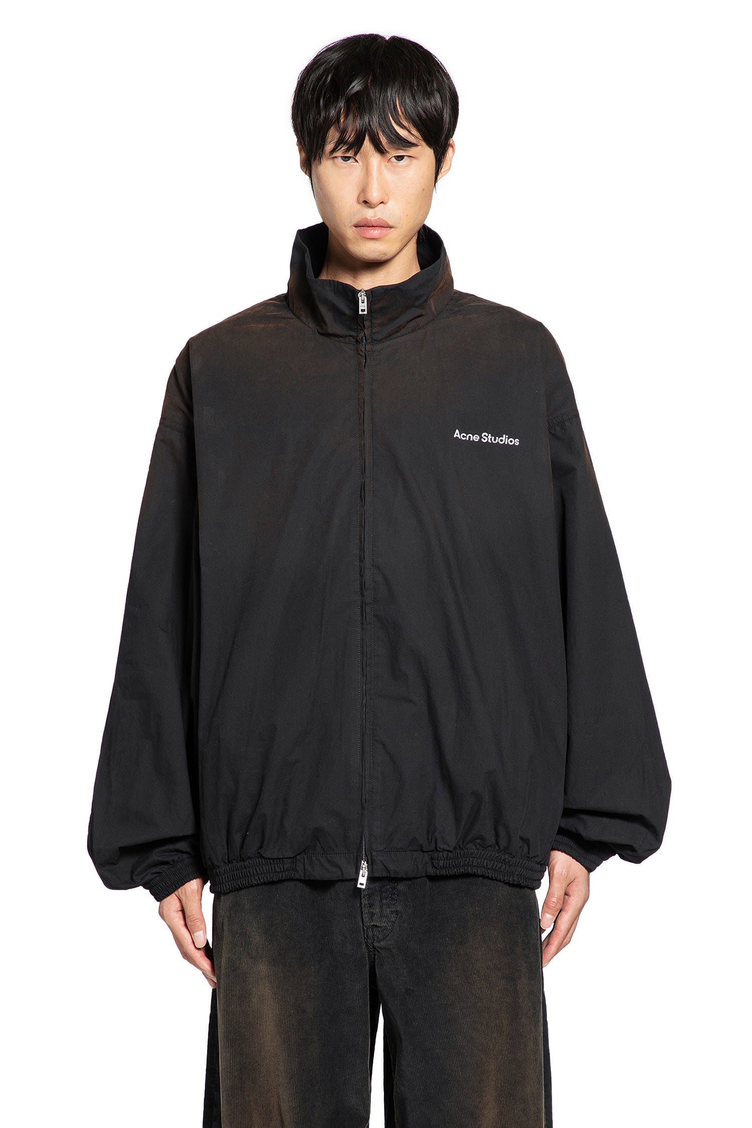 Washed Logo Zipper Jacket