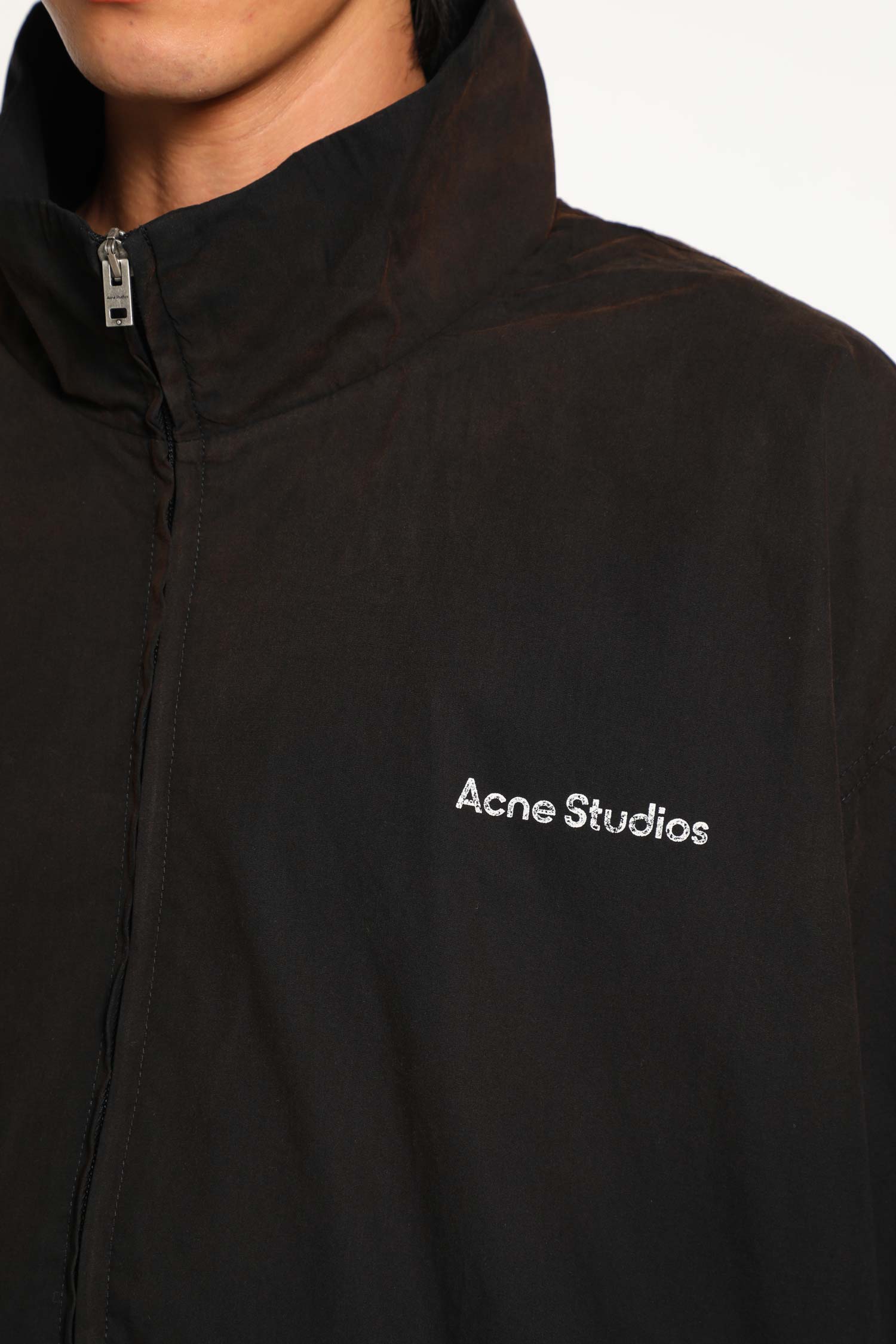 Washed Logo Zipper Jacket