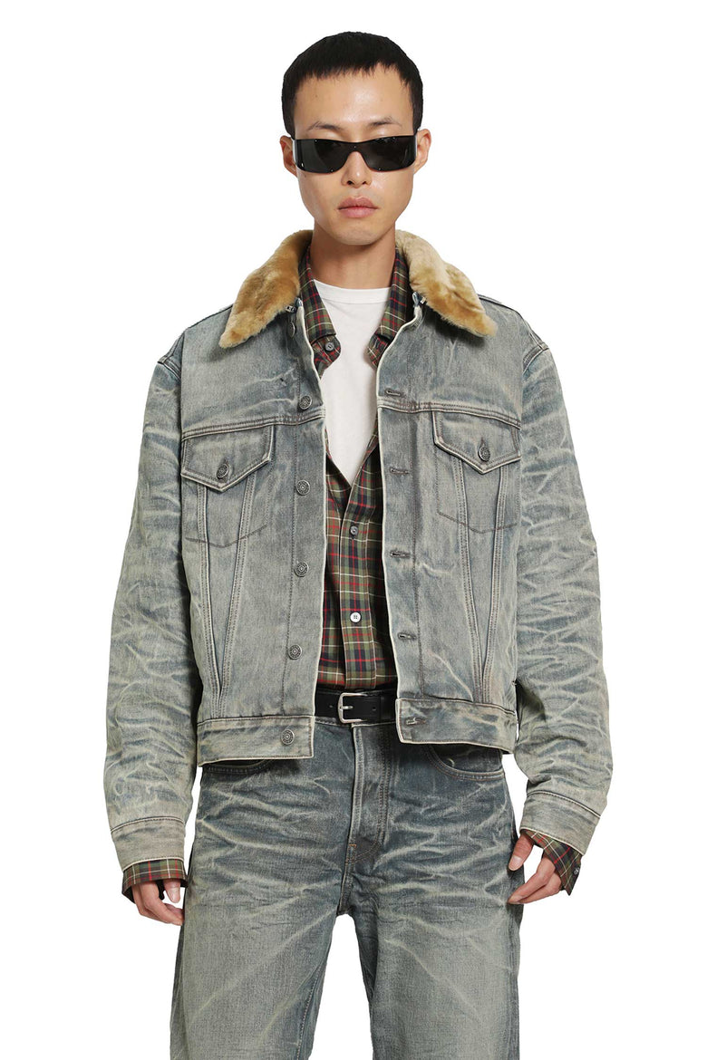 ACNE STUDIOS Shearling Collar Denim Jacket man