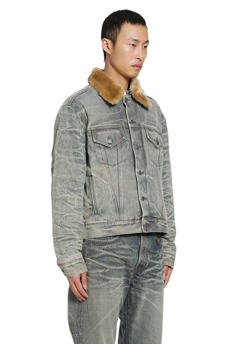 ACNE STUDIOS Shearling Collar Denim Jacket man