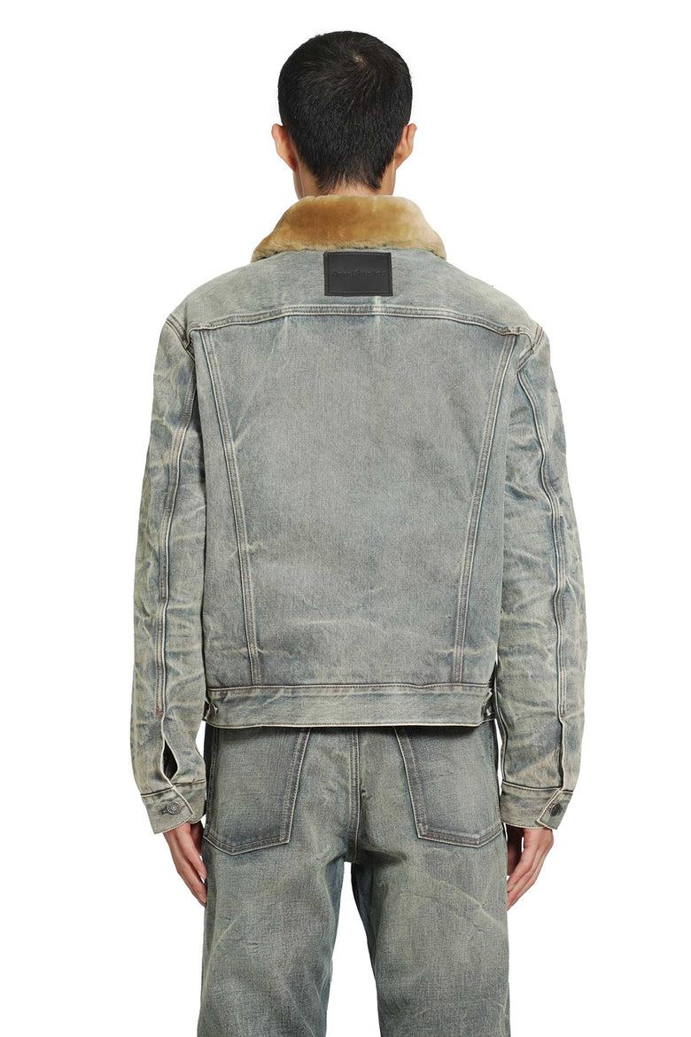 ACNE STUDIOS Shearling Collar Denim Jacket man