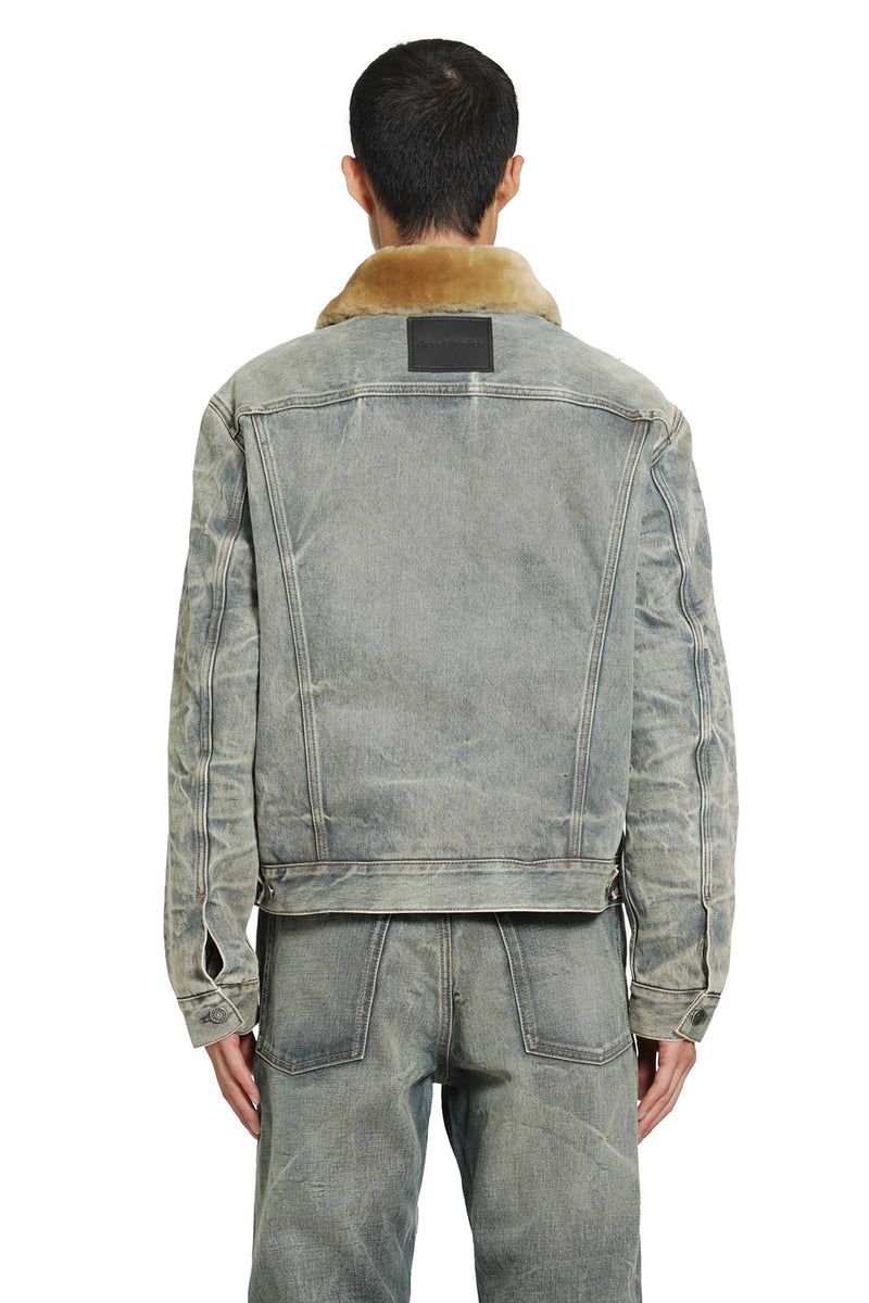 ACNE STUDIOS Shearling Collar Denim Jacket man