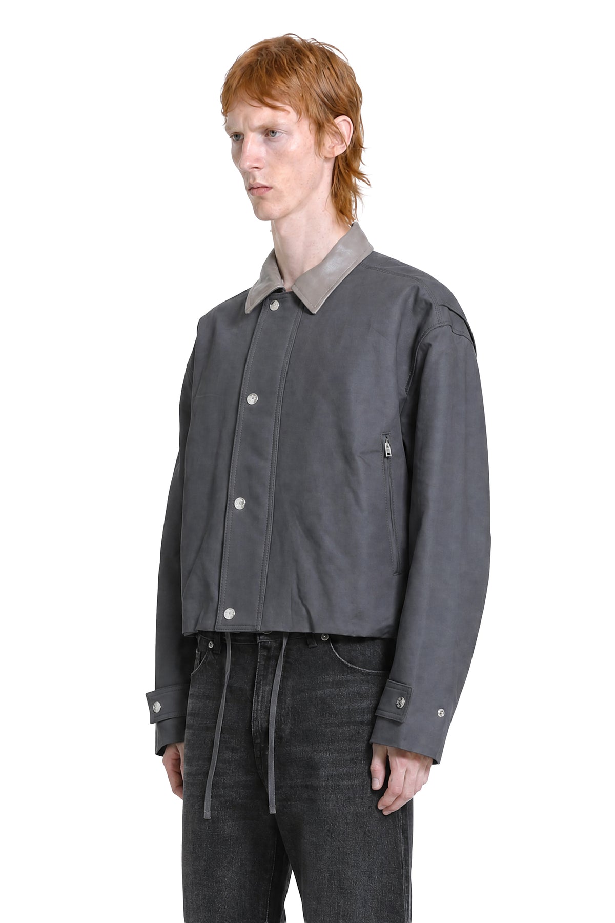 ACNE STUDIOS Leather Collar Bomber Jacket man
