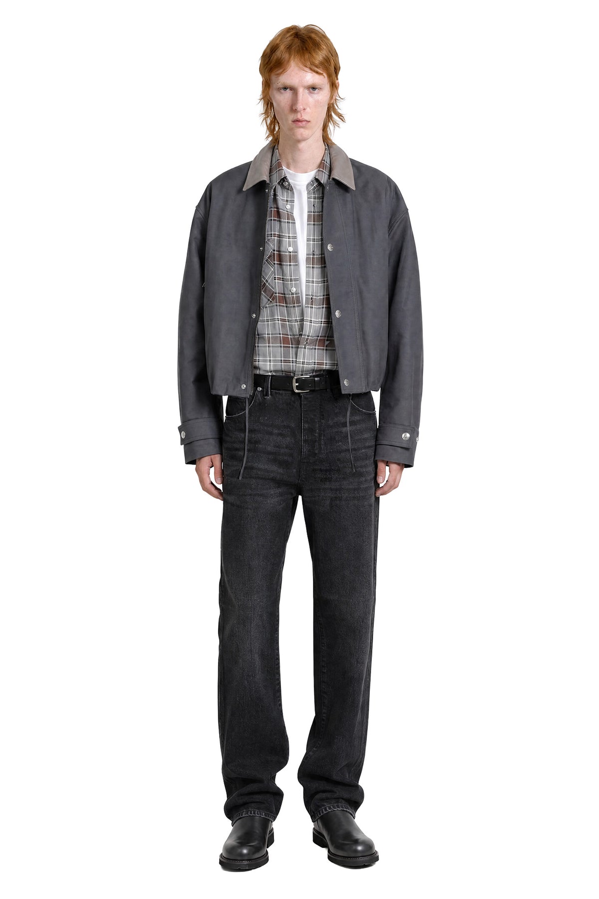 ACNE STUDIOS Leather Collar Bomber Jacket man