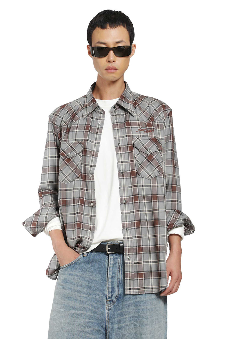 ACNE STUDIOS Flannel Check Button-Up Shirt man